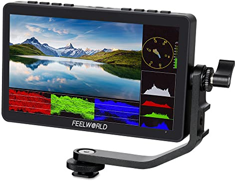 FEELWORLD F5 Pro V4 - Monitor de Campo de cámara DSLR con Pantalla táctil de 6 Pulgadas con LUT 3D F970, Kit Externo de instalación para transmisión inalámbrica de Potencia, IPS FHD1920x1080, Salida