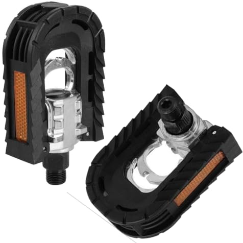 Alupre Fahrradpedale Klapppedal 1 Paar Beidseitig Klappbar Aluminium Legierung Flache Fahrradpedale mit Anti-Rutsch und Reflektoren Bike Pedale für Pedelec, MTB, Klapprad Zubehör