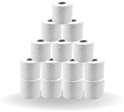 Defacto komfortables Toilettenpapier 3-lagig aus Zellstoff Weiß weich und reißfest, hygienisch, nachhaltig, umweltfreundlich, plastikfrei und aus hochwertigem Zellstoff mit FSC-Lizenz 192 Rollen