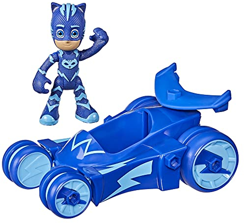 PJ Masks Katzenflitzer Vorschulspielzeug, Heldenfahrzeug mit Catboy Action-Figur für Kinder ab 3 Jahren