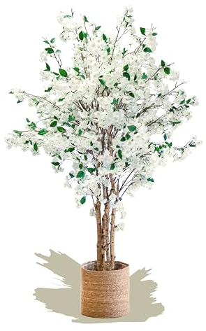Maia Shop Plantas Artificiales Decorativas - Almendro Artificial 185 cm con Tronco Natural, Planta Artificial Grande, Decoración de Hogar, Arbol Artificial