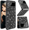 Kompatibel mit Samsung Galaxy Z Flip 3 Hülle Glitzer Silikon Sparkle Galaxy Z Flip 3 Handyhülle Weiche TPU Bumper Hart PC Handytasche Case Schutzhülle für Samsung Z Flip 3 Handy (Black1)