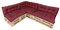 TexDeko® Garden Palettenkissen 120x80x18cm wasserabweisend UV - beständig In- & Outdoor Premium Sitzkissen gesteppt Palettenauflage für Europaletten (7-TLG Set, Bordeaux)