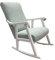 ECO SILLA Y DESCANSO Mecedora Mod. Torino. Sillon, balancin, Mecedora Especial Lactancia, Antimanchas, Madera Haya Maciza, Barnizado Fabricado en España (Verde/Blanco)