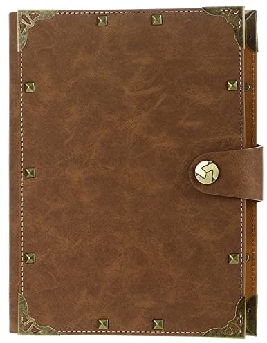 A5 Notizbuch Nachfüllbar Vintage PU Leder Notebooks Reise journal Gelbe Leere Papier Tagebuch für Zeichnen Skizzieren 110 GSM Selbst gestaltetes Notizbuch, DIY-Geschenk braun/Grau/Blau/Grün