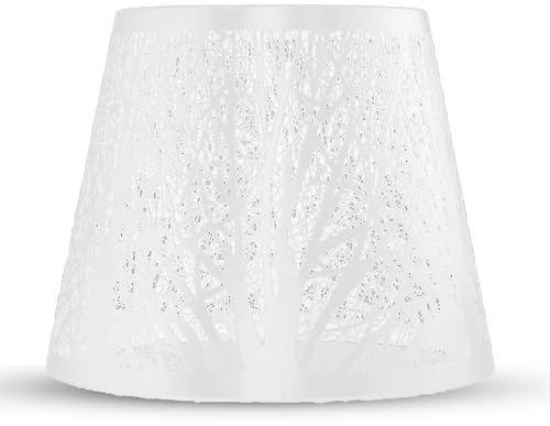 Abat-jour en forme d'arbre, abat-jour en métal E27, petit abat-jour en métal ajouré, housse de lampe de style moderne pour lustre de table de chevet, blanc
