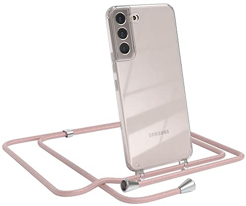 EAZY CASE Handykette kompatibel mit Samsung Galaxy S22 Plus 5G Handyhülle mit Umhängeband, Handykordel mit Schutzhülle, Silikonhülle, Hülle, Stylische Kette für Smartphone, Rosé-Gold