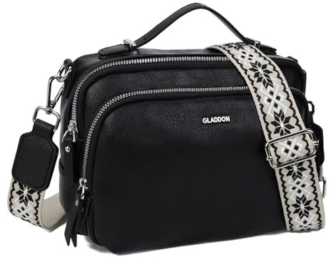 Gladdon Umhängetasche damen,Schultertasche mit Reißverschluss, Crossbody Tasche, Leder Handtasche Klein, Womenswear…
