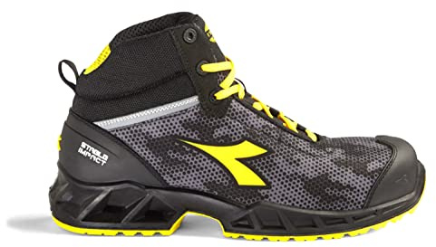 Diadora Unisex Shark Stable Impact Mid S3 SRC ESD Bootsschuh, Schwarz-Grau, 45 EU