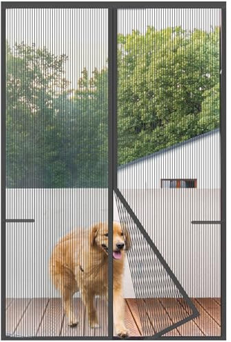 Risareyi Zanzariera Magnetica 80x240cm, Grigio - Rete Rinforzata Anti-graffio, Tenda Zanzariera Porta Finestra con Magneti, per Porte d'ingresso, Anti Zanzare, Traspirante