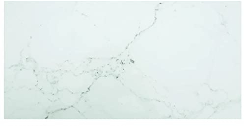 homiuse Tablero de Mesa Vidrio Templado diseño mármol Blanco 100x50 cm Tablero para Escritorio Es Ideal para Mesas De Comedor Mesas De Centro Mesas De Jardín Alta Dureza Seguro Y Duradero