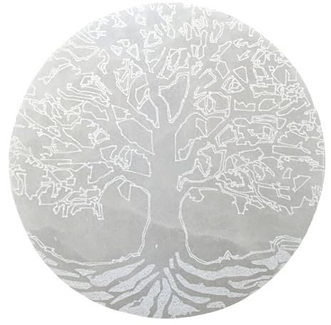 Générique Disque Arbre de Vie en Sélénite ø10cm - Plaque de rechargement
