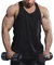 Lehmanlin Herren Sport Stringer Tank top,Bodybuilding Workout Tank Tops für das Fitnessstudio,Tägliches Training lässige T-Shirts Quick Dry(Pures Schwarz, L)