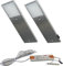 ACCE Aluminiumkörper LED Unterbauleuchte Küchen Möbel Schrank Leuchte Warmweiß oder Neutralweiß inkl Konverter ein Strahler mit Schalter (2ER, warmweiß)