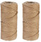 Relaxdays Cuerda de Yute de 5 mm, 2 Rollos de 50 m Cada uno, Biodegradable, Manualidades, Jardín, Embalaje, Natural
