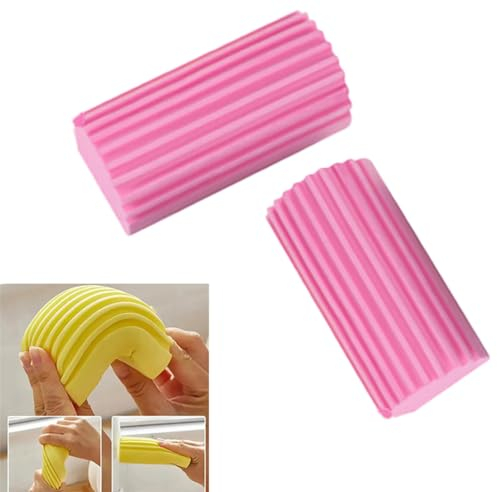 Pack of 2 Magic Dusting Sponges, Dust Catcher, Magic Dusting Sponges for Cleaning Blinds and Wooden Blinds. Vents, mirrors (Pink)