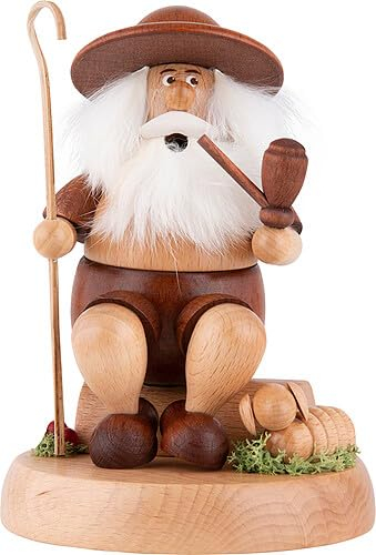 Erzgebirge Palast Holzkunst Schubert Räuchermännchen Wichtel Schäfer - 16 cm