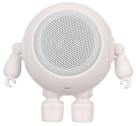 5.0-Lautsprecher mit Integriertem Mikrofon, Tragbarer Kabelloser Lautsprecher für Partys zu Hause Im Freien, 1000-mAh-Akku (White)