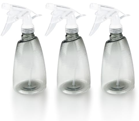 Gvolatee 3 Piezas Botella Pulverizador 500 ml, Plastico Gatillo Botellas de Spray Vacías, Rellenable Transparente Atomizador Agua, para Regar Plantas de Jardín, Limpieza, Pelo, Aceites Esenciales