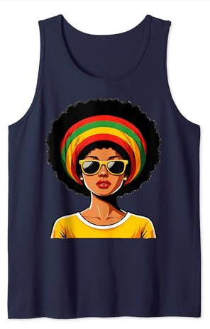 Afrika Damen Kopftuch Nubian Melanin Popping Black History Tank Top