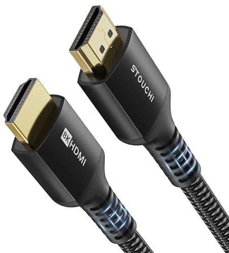 Stouchi Cavo 1M,8K Ultra HD 48 Gbps ad Alta Velocità 8K60 4K120 144Hz RTX 3080 eARC HDR10 4: 4: 4 HDCP 2.2 e 2.3 Dolby HDMI 2.1 Compatibile con Roku TV/PS5 /Xbox Series X/Samsung/Sony/LG