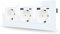 JIMEIDA 3 prises avec USB 20 W blanc à encastrer, prises en verre 16 A avec USB A et type C, 228 x 86 mm, 250 V