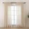 L.Z.E Beige Gardinen mit Kräuselband, Halbtransparente Linen Vorhänge für Wohnzimmer Schlafzimmer Kinderzimmer Fenster, 2er Set Unifarbe Leinenoptik Landhaus Stil 175cm Kurz (LZE2206T-BG175)