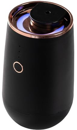 HHOZsafety USB Aroma Diffuser, Car Essential Oil Diffuser for Travel, White and Rose Gold (Black)