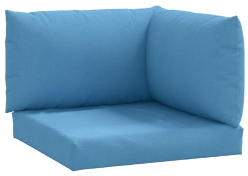 vidaXL Palettenkissen 3-TLG., Palettenauflage für Europaletten, Palettenpolster Palettensofa Outdoor, Sitzkissen Rückenkissen Seitenkissen, Melange Blau Stoff