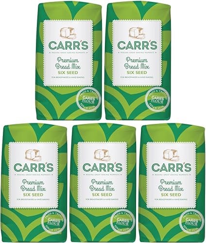 Carr's Premium Six Seed Bread Mix 500g - Pack of 5 | Nutritious and Crunchy Bread Mix for Hand Baking & Bread Machines