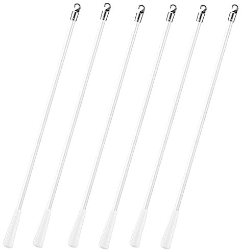 INCAUCA 43 cm Fiberglass Blind Wand with Metal Hook, Vertical Blinds Wand Replacement, Blind Tilt Wand, Window Blind Stick Wand Replacement, Blind Turner Rod Control White, 6 Pack
