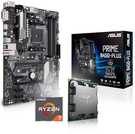Aufrüst-Kit Bundle Ryzen 7 5700X3D 8X 3.0 GHz Prozessor, 8 GB DDR4, ASUS Prime B450-Plus Mainboard, be Quiet! Pure Rock Slim 2 (zusammengebaut inkl. Bios Update + Funktionskontrolle)