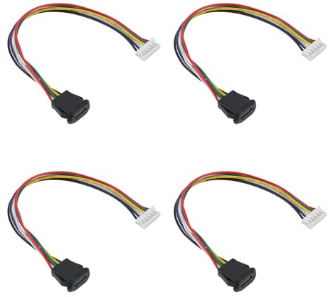 The Lord of the Tools 4pcs Câbles USB-C vers 6 Broches étanches Pas de Prise USB-C 2,0 Mm pour Connecter des Appareils Mobiles des Ordinateurs Portables des Tablettes