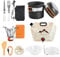 Kit Casserole Camping Popote Bivouac de Camping Ustensiles de Cuisine de Camping Kit Vaisselle Camping en Aluminium Portable avec Rechaud Poêlé Bol pour Pique-Nique Bivouac Randonnée 1-2 Personnes