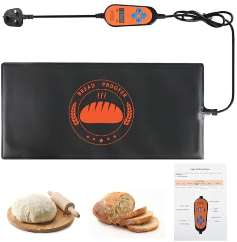 Bread Proofer Heat Pad, Adjustable Temperature Control with Timer Dough Starter Warmer Mat, Home Brew Warming Mat, Sourdough Proofing Brewing Heater Fermentation Yogurt Making Mate (53x25cm)