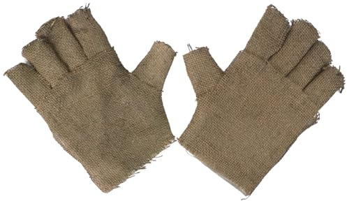 FakeFace Gruselige Vogelscheuche Handschuhe Kopfbedeckung für Halloween - Horror Zombie Jute Kostüm für Männer und Frauen, Ideal für Cosplay, Karneval, Motto- & Grusel-Partys