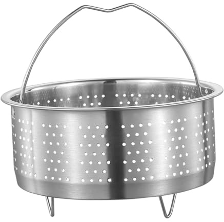 Toyvian Dampfeinsatz aus Edelstahl Dampfgarer Einsatz Korb mit Hitzeschutz Rutschfestes Design Steamer Basket Einsatz für Gemüse Obst Reis Vielseitig für Töpfe und Dampfgarer Mittelgroß
