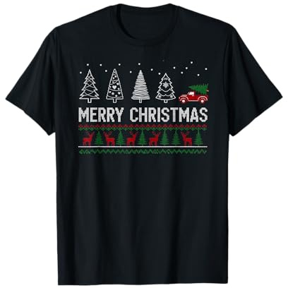 Sapin de Noël en Forme de Renne pour la Famille T-Shirt