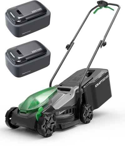 40V Akku-Rasenmäher, 33cm Schnittbreite, bürstenloser Motor, Rasenmäher mit Akku inkl. 2X 5,0Ah & Typ-C Ladekabel, 2-in-1 Mulchmäher & Fangen, für mittelgroße Gärten