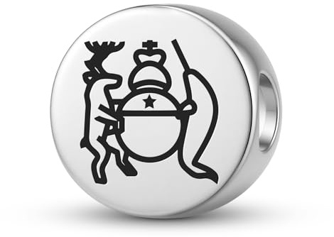 Inuit Nunavut's Wappen-Charm-Perle aus 925er Sterlingsilber, Totem-Symbol-Anhänger, Emblem, spirituelles Siegel, Schmuck, Halskette, passend für Original-Armband-Schmuck