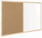 Bi-Office Budget - Tableau Mixte, d’Affichage en Liège et Tableau Blanc Effaçable à Sec, Cadre en Bois, 60 x 40 cm