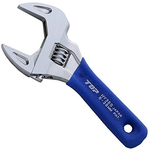 Top (TOP) Thin and lightweight wide adjustable spanner Short Eco-wide HY-38S