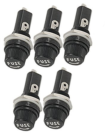 sourcing map 5pcs AC 125V 15A 6x30mm Porte-fusibles Montage Panneau