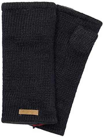 McRon Damen Gestrickte Pulswärmer Reka Schwarz 83