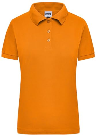 James & Nicholson Damen Work Polo - Leicht tailliertes Poloshirt aus robustem Piqué | Farbe: orange | Grösse: XL