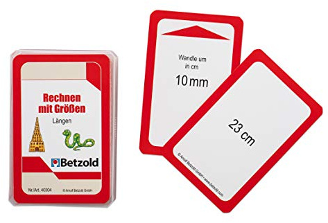 Betzold Karten für den Magischen Zylinder, Rechnen mit Längen | Lernkarten