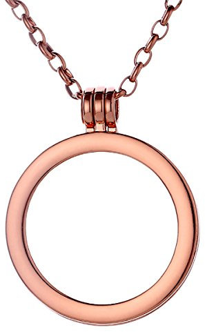 Morella Damen Coin 33 mm Träger Anhänger mit Edelstahl Halskette 70 cm Rosegold und Schmuckbeutel