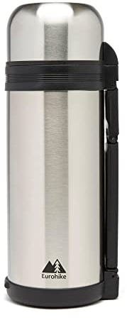 Eurohike Stainless Steel 1.5 Litre Flask with Cap that Doubles as a Cup, Stainless Steel Insulated Flask for Hot or Cold Drinks, Ideal for Days Out, Fishing Trips and Camping.