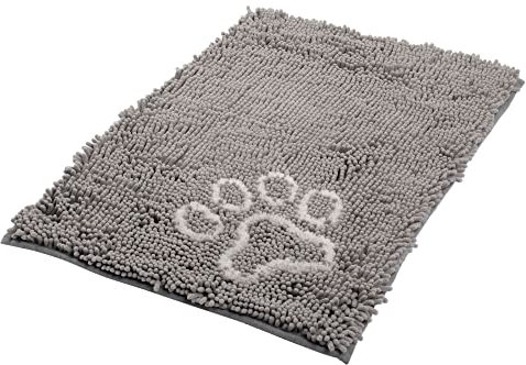Bunty Indoor Dog Doormat - Low-Profile, Washable, Soft Non Slip Dog Mat for Muddy Paws, Spills, Rain - Cosy Crate Mat, Water/Food Bowl Spill Protector - Medium, 71x51cm, Grey