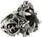 myringshop Totenkopf Kreuz Lilien Biker Ring Echt 925 Silber (70 (22.3))